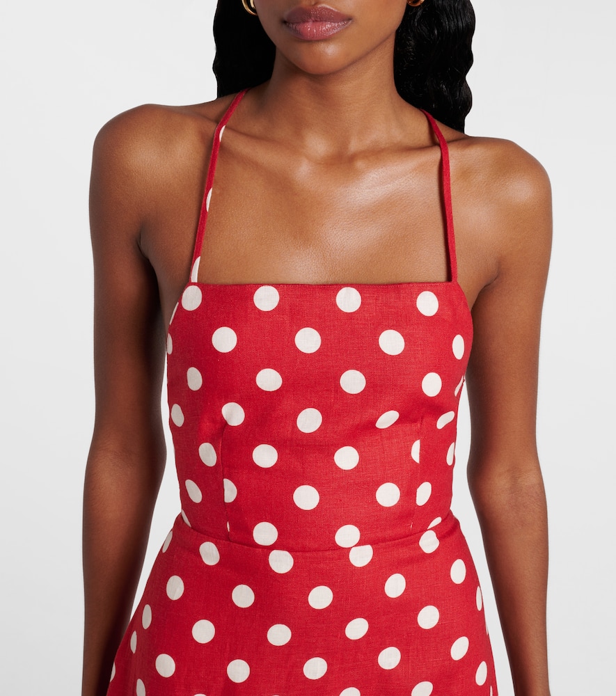 Lori polka-dot linen maxi dress