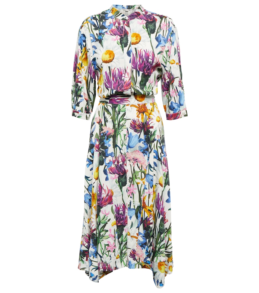 Floral satin midi dress