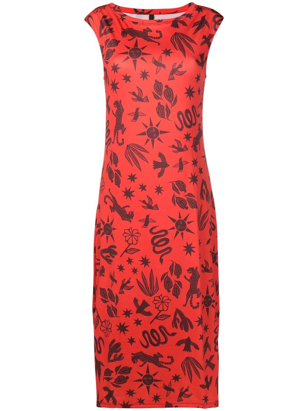 Zababa Estampado T-shirt dress - Brown
