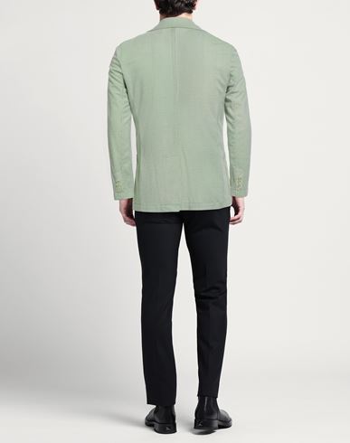 Man Blazer Green Size 40 Cotton, Polyester, Elastane