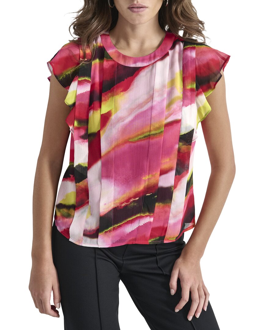 Paneled Printed Chiffon Top