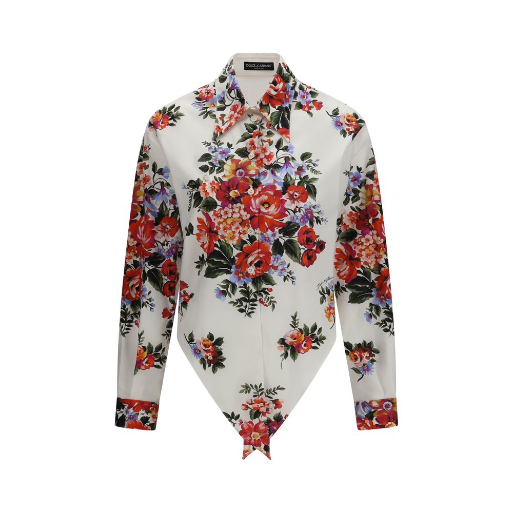 Floral Bouquet Cotton Shirt — Cream