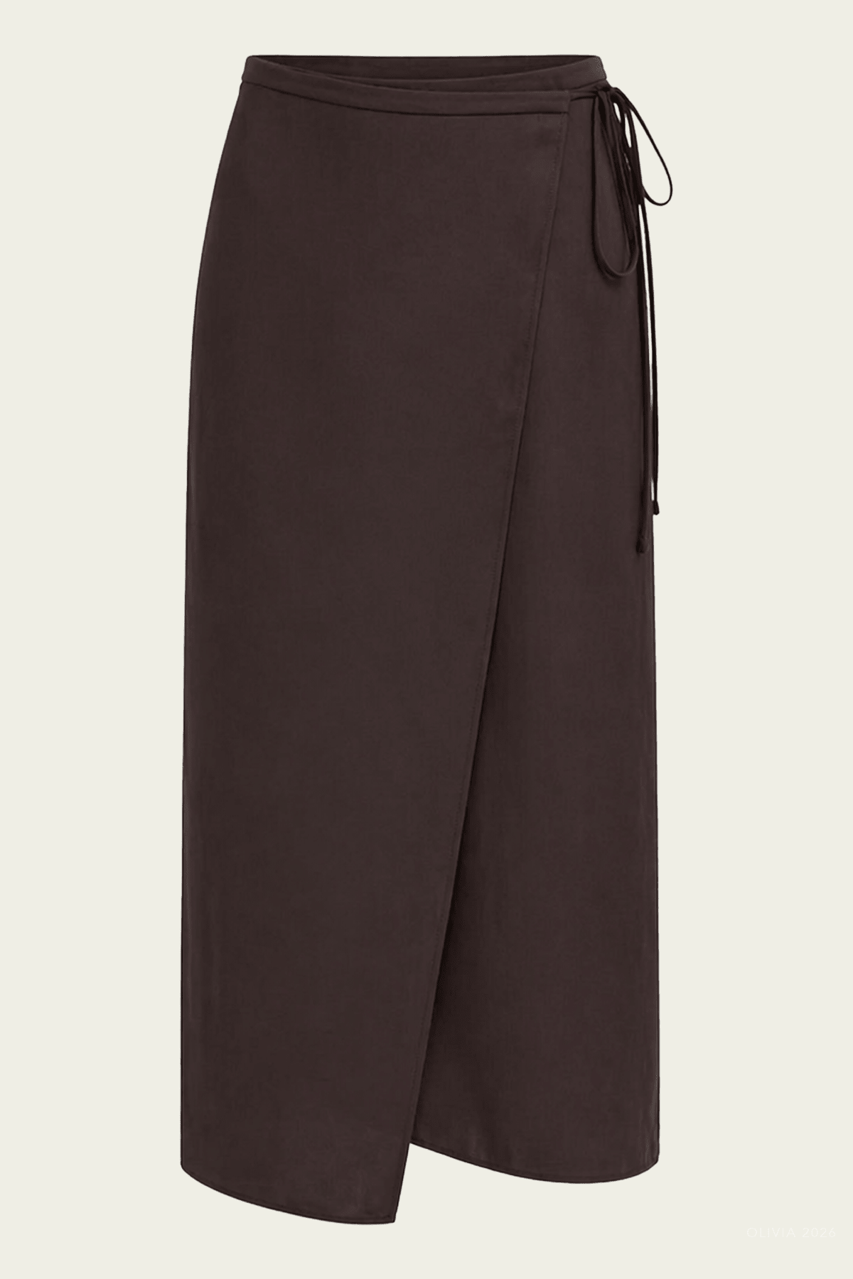 Summer Slip Wrap Skirt in Chocolate Brown