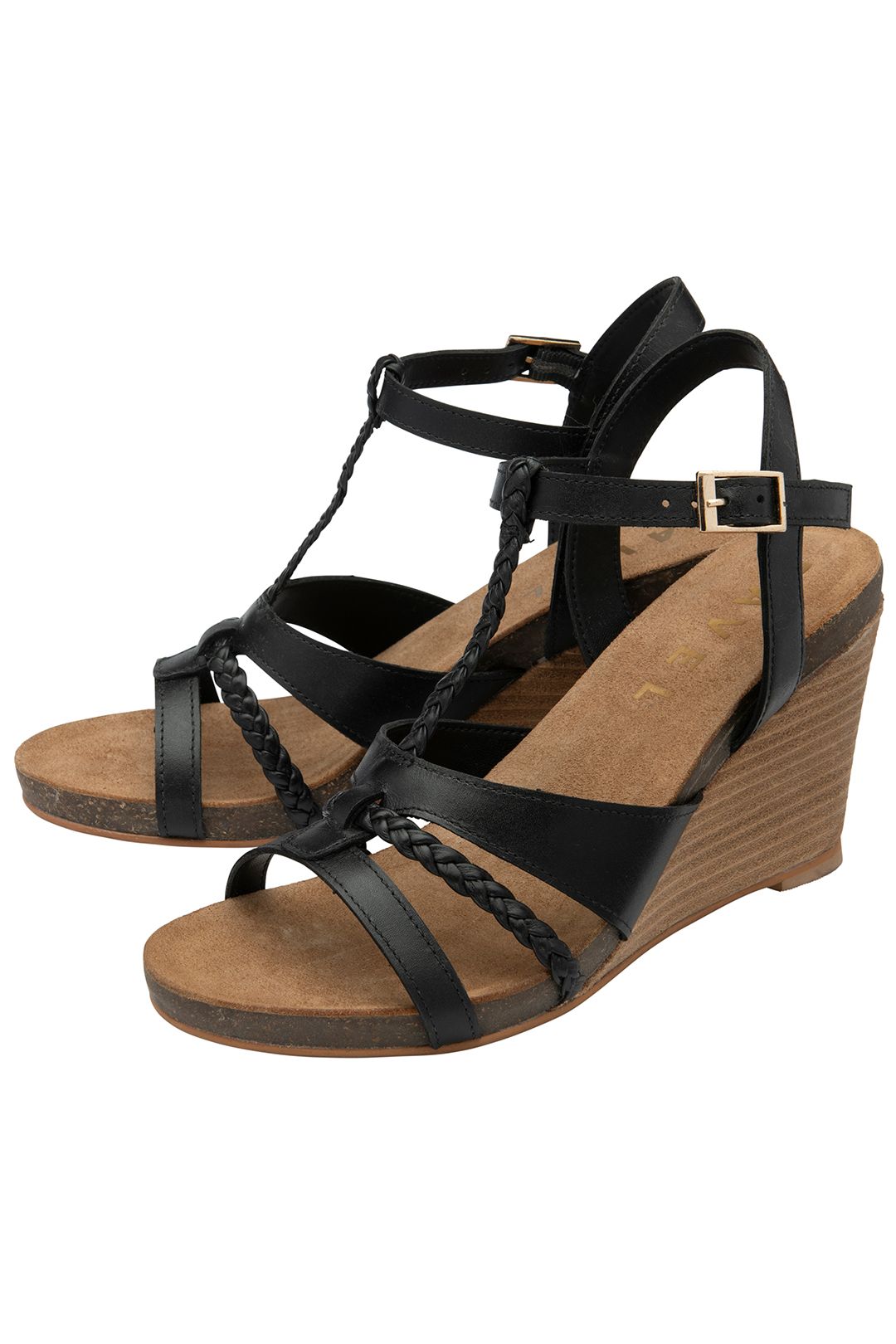 Ravel 'ardo' Leather Wedge Sandals In Black