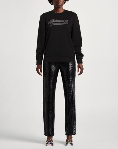 Woman Sweatshirt Black Size M Cotton