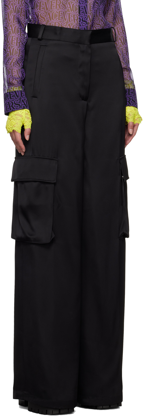 Black cargo pocket slacks