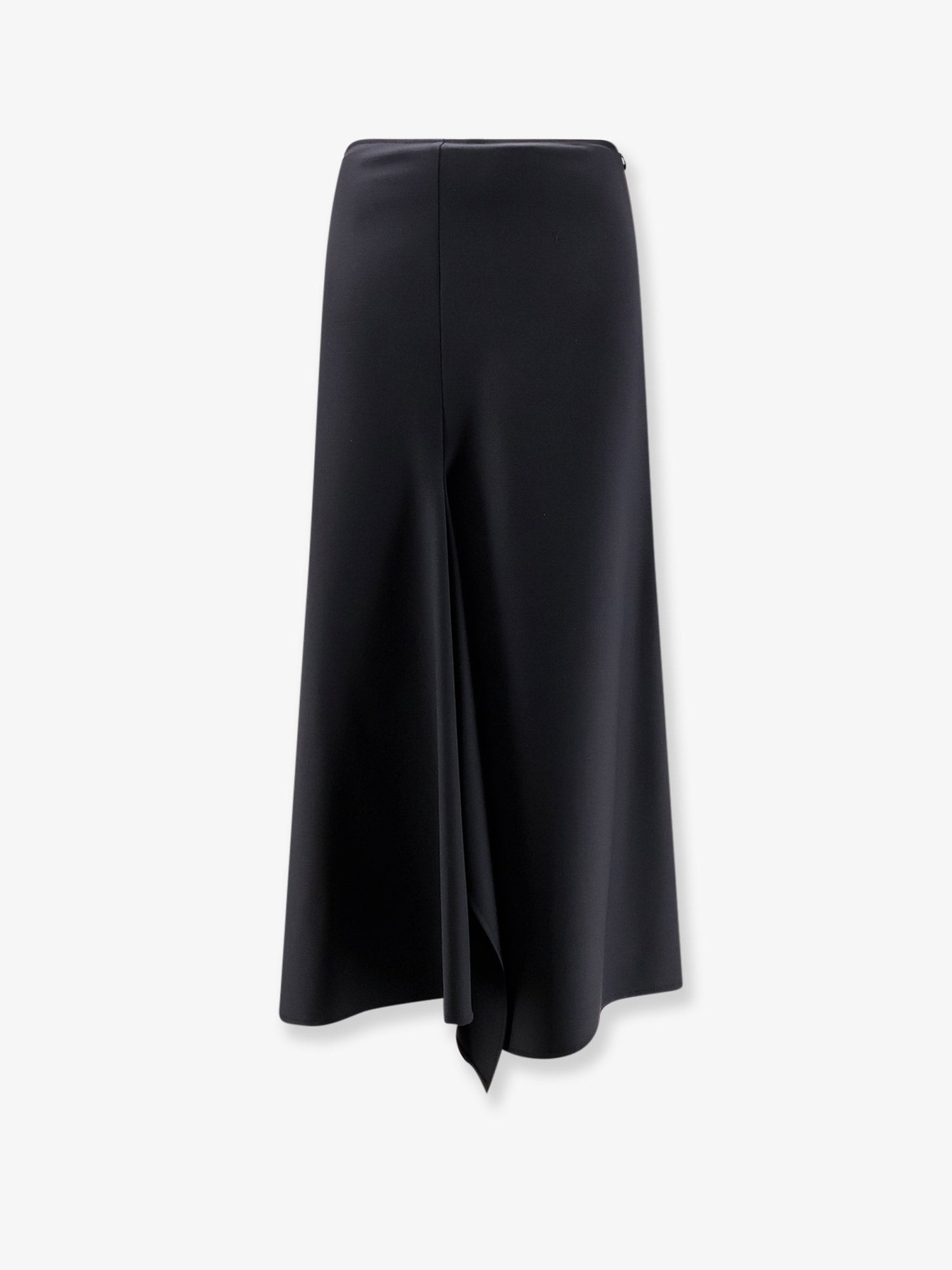 Wool Blend Flared Skirt — Black