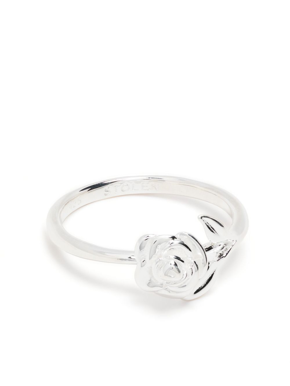 Stem Rose sterling-silver ring