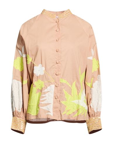 Woman Shirt Camel Size L Textile fibers