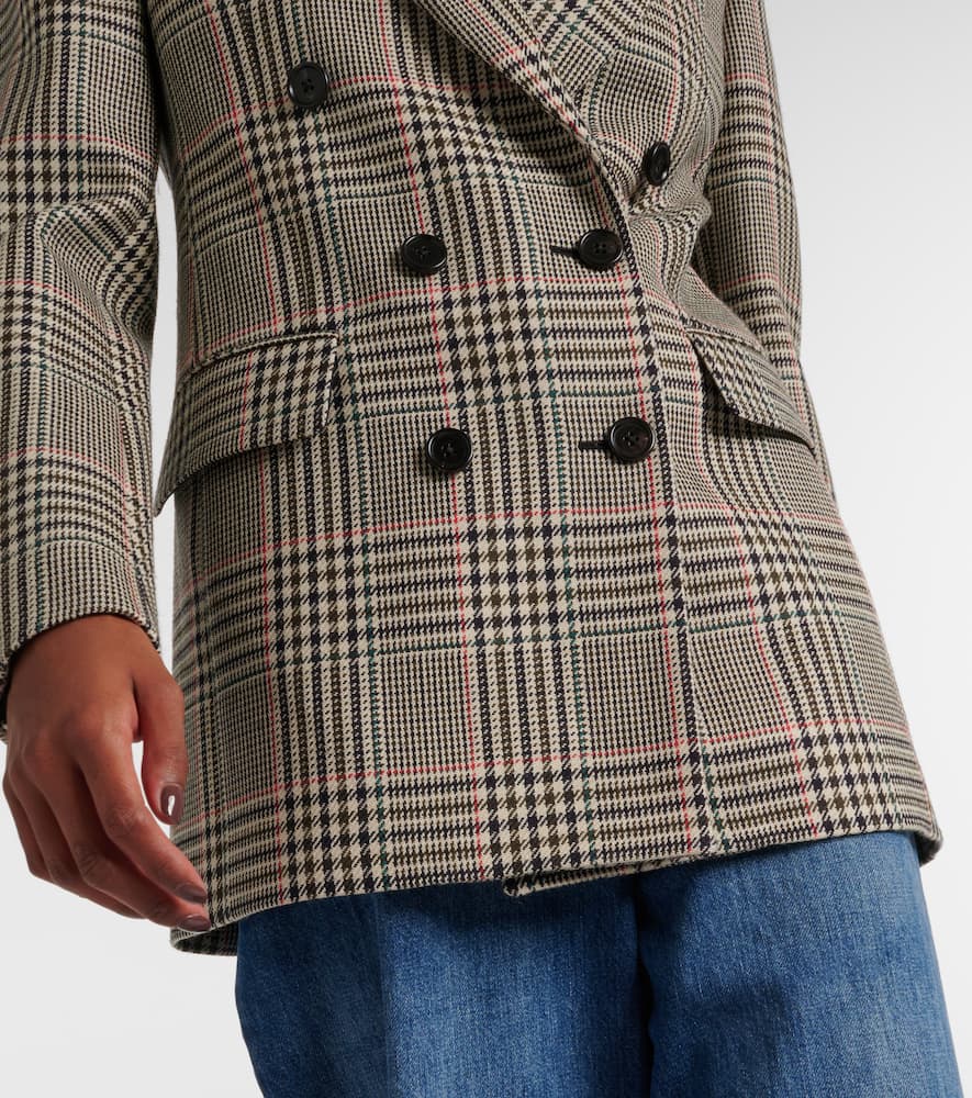 Chloé Double-breasted checked wool blazer