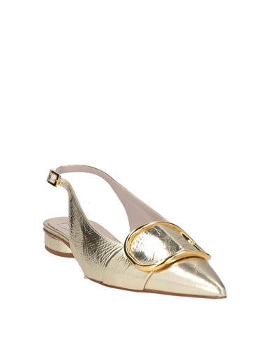 Woman Ballet flats Platinum Size 10 Leather