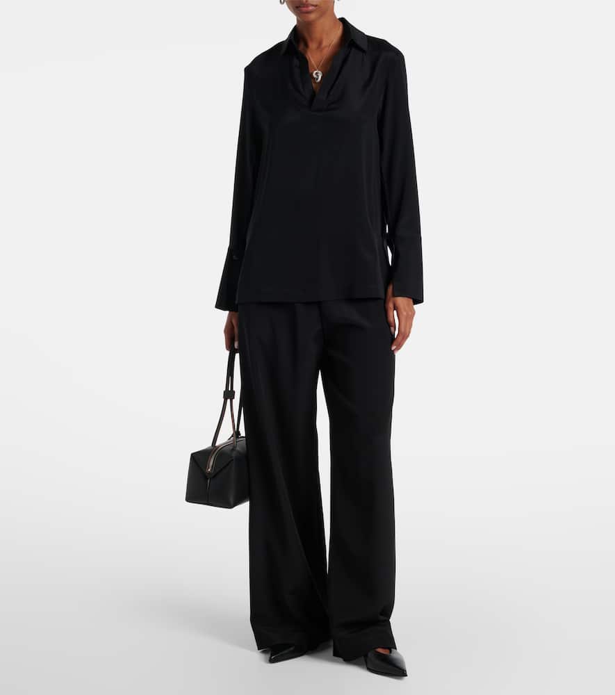 Dover silk-blend cady blouse