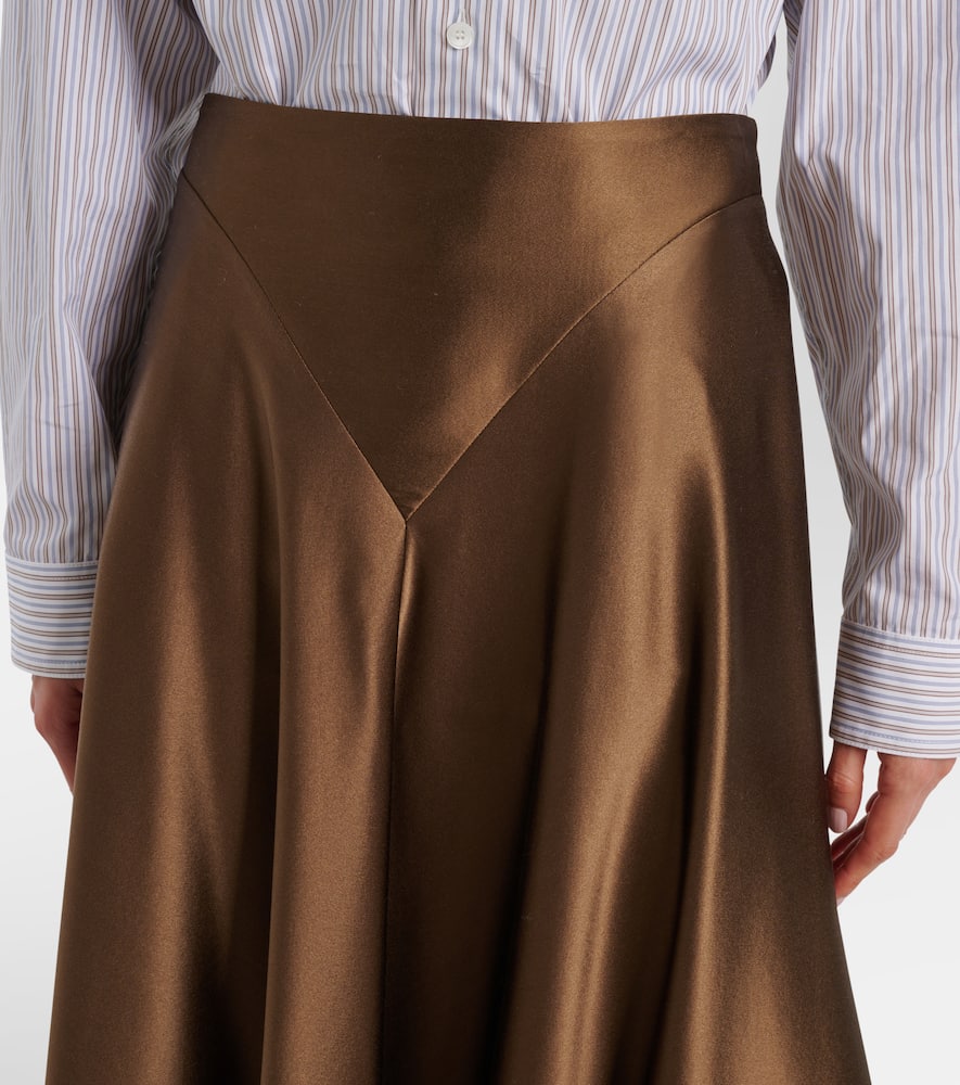 Ames silk satin midi skirt