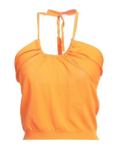 Woman Top Orange Size M Viscose, Polyamide