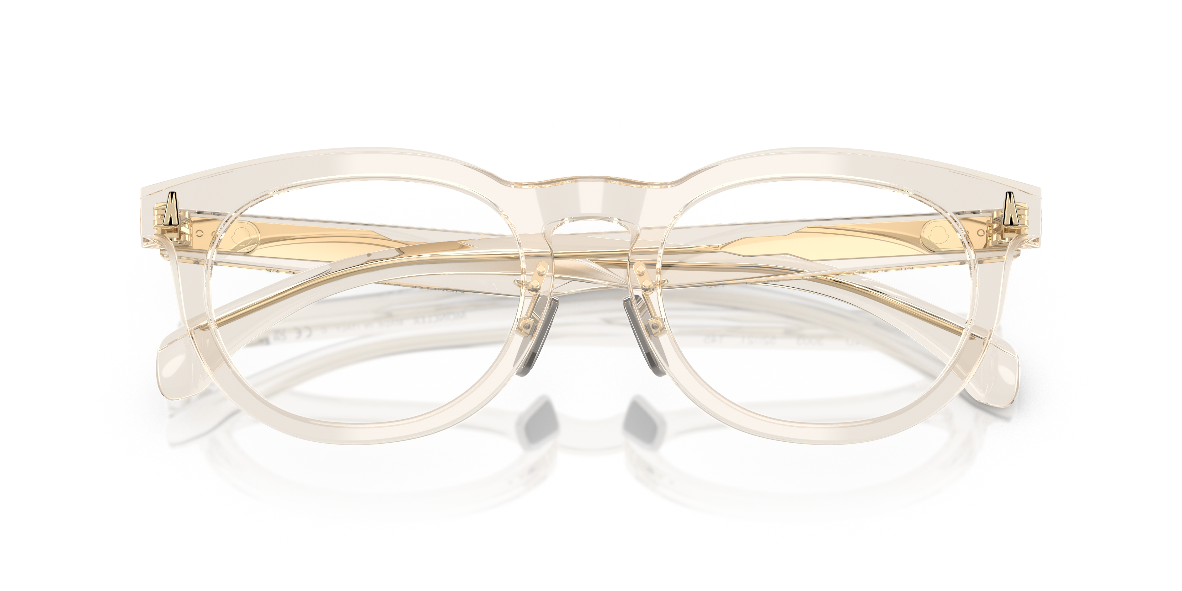 Moncler Unisex Moncler ME2004D 3003 Monturas ópticas Acetato Blanco Transparente Pantos Norma