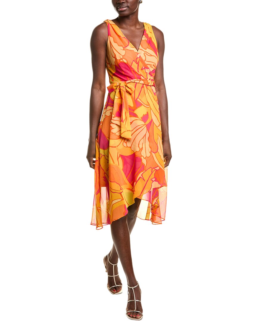 Chiffon Faux Wrap Dress