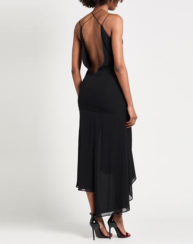 Woman Midi dress Black Size 4 Silk, Elastane