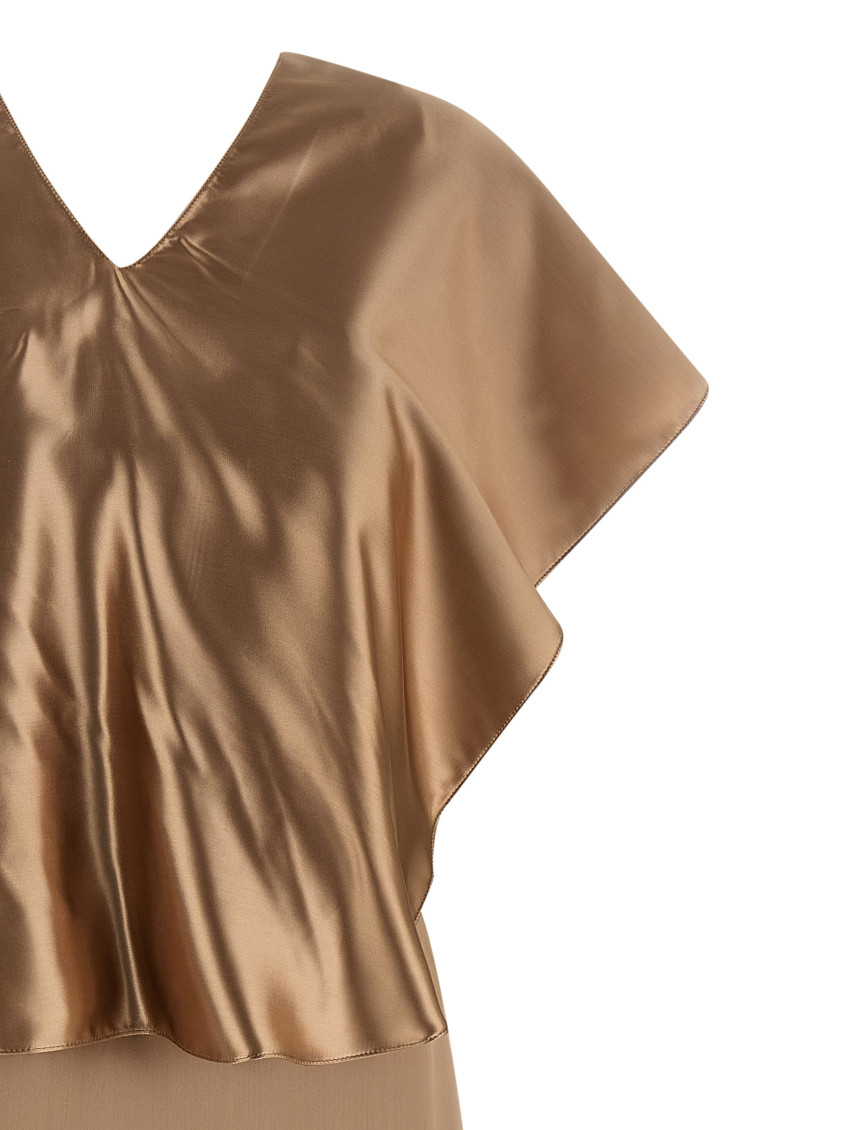 Dress With Cape Dresses Beige