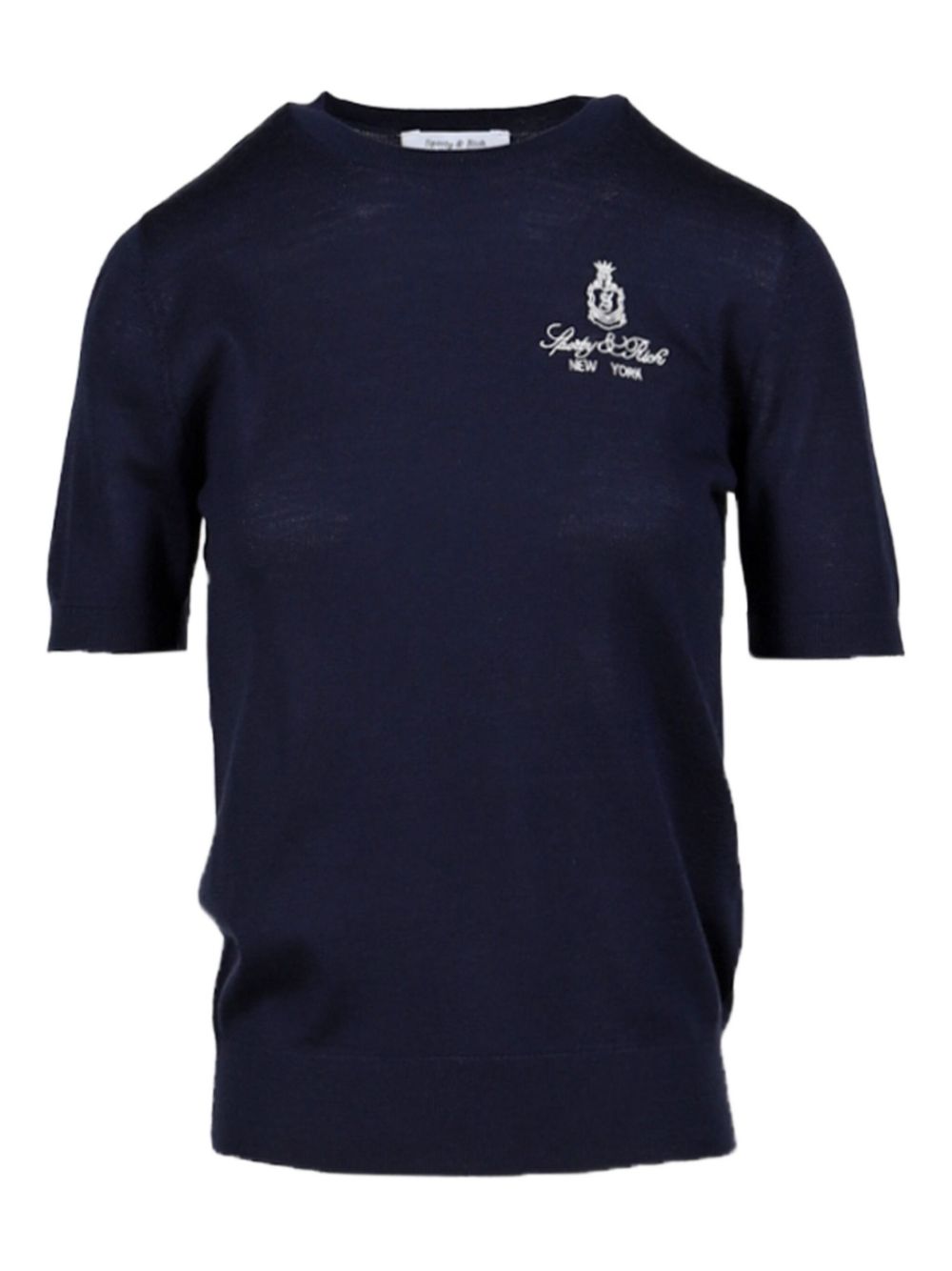 Short-sleeve knitted top - Blue