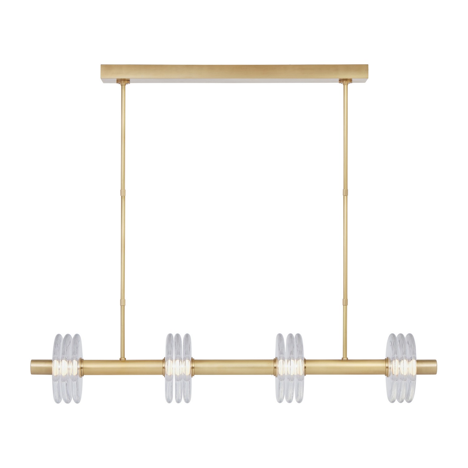Natural Brass LED Linear Chandelier from the Laurel Collection