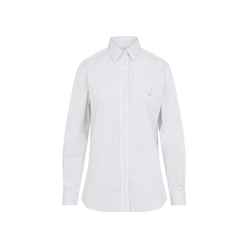 White Slim Stripes Shirt