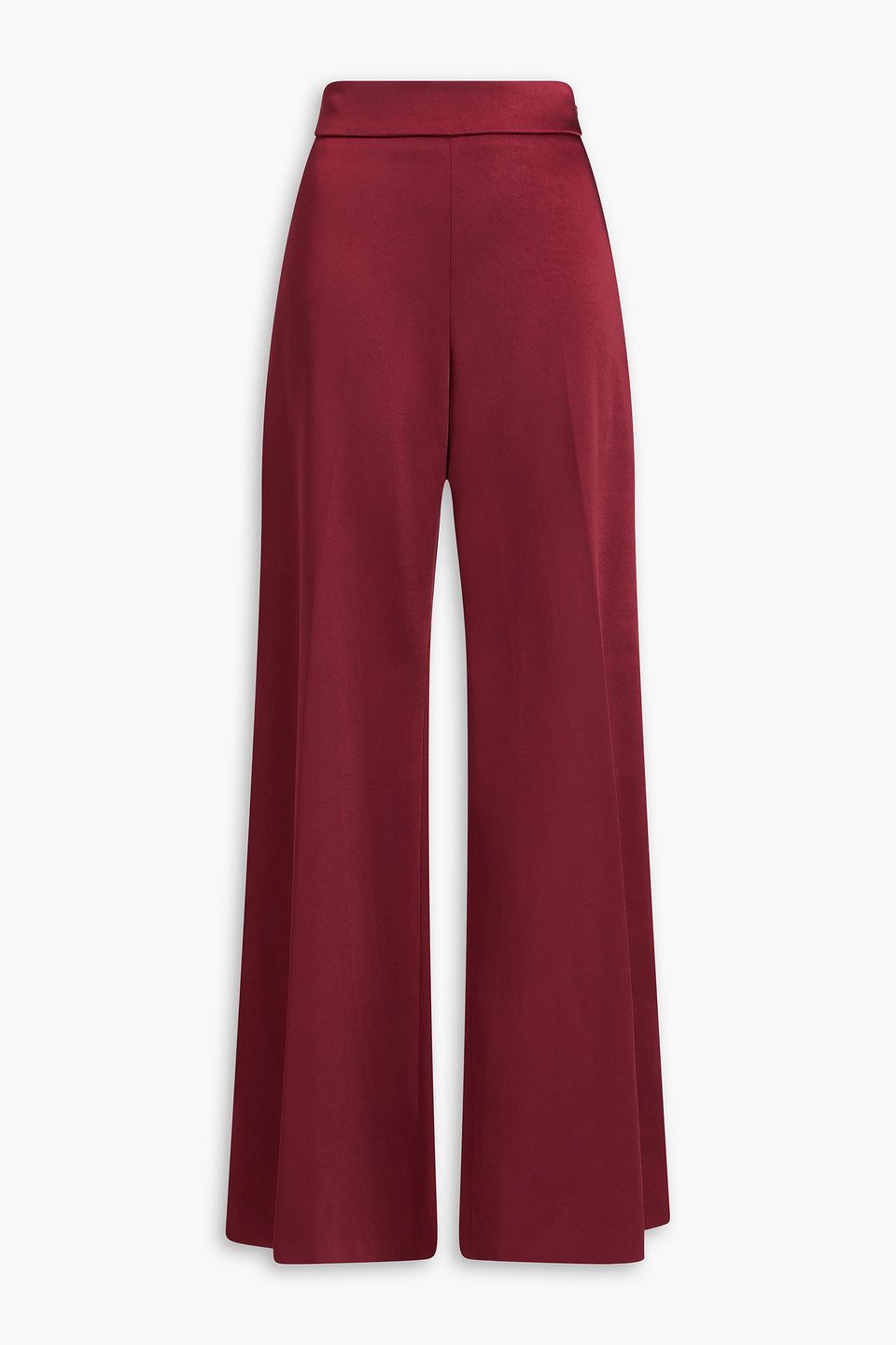 Sateen wide-leg pants - Burgundy - US 2