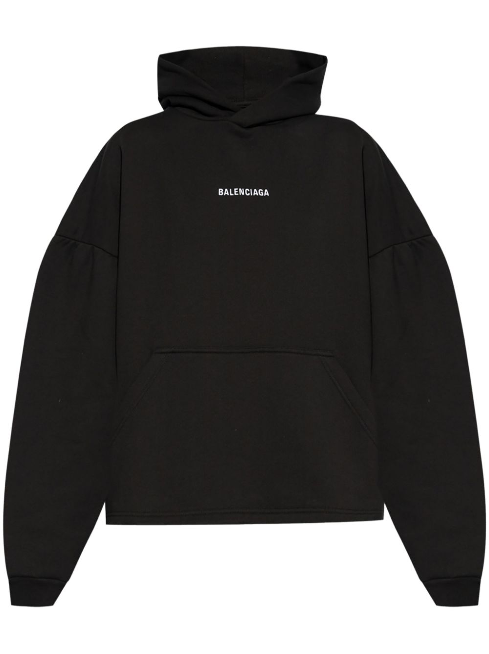 Logo-embroidered hoodie - Black