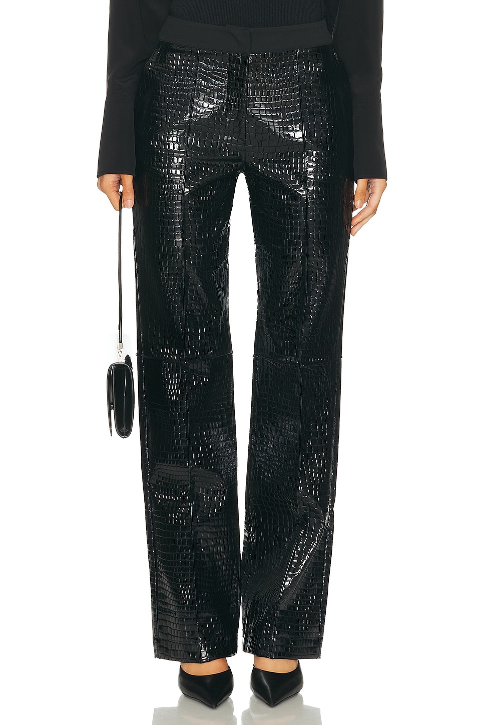 ILA Sia Pant in Black Croco - Black. 40 also