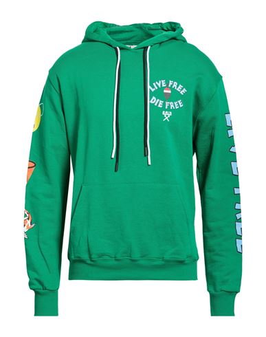 Man Sweatshirt Green Size L Cotton