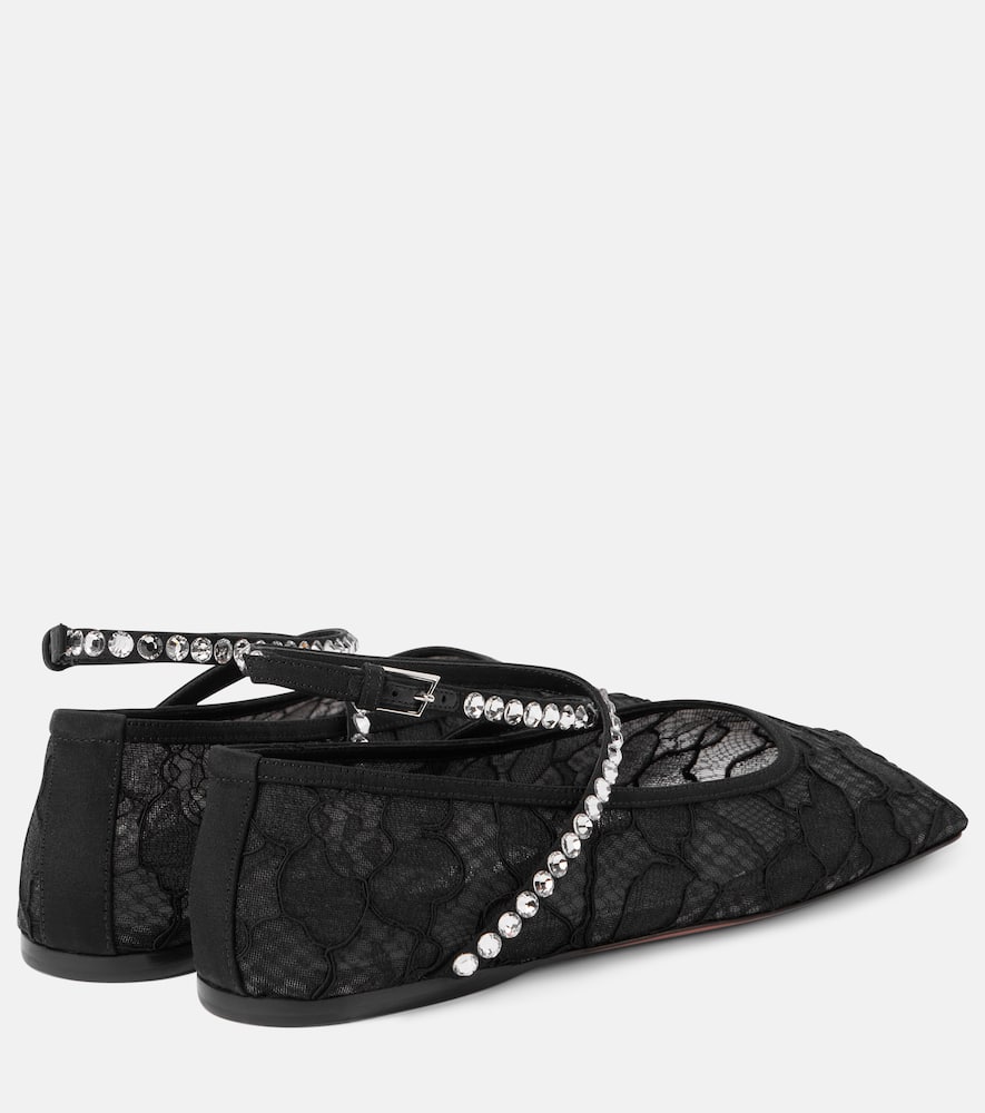 Ana embellished lace ballet flats