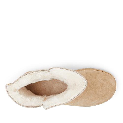 Women's Paige Genuine Suede Bootie Slipper - Tan