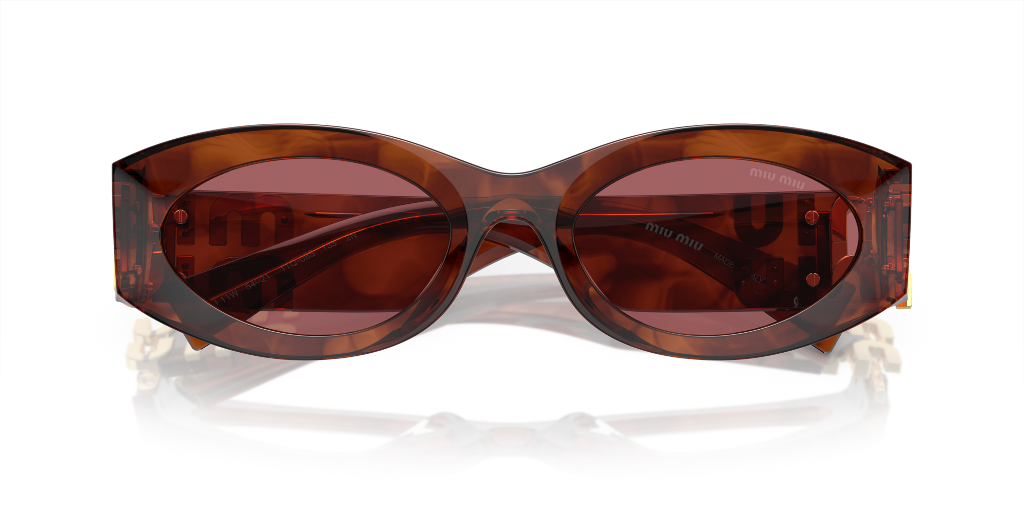 Miu Miu Woman Miu Miu MU 11Q08S Sunglasses Acetate Brown Violet Round Norma