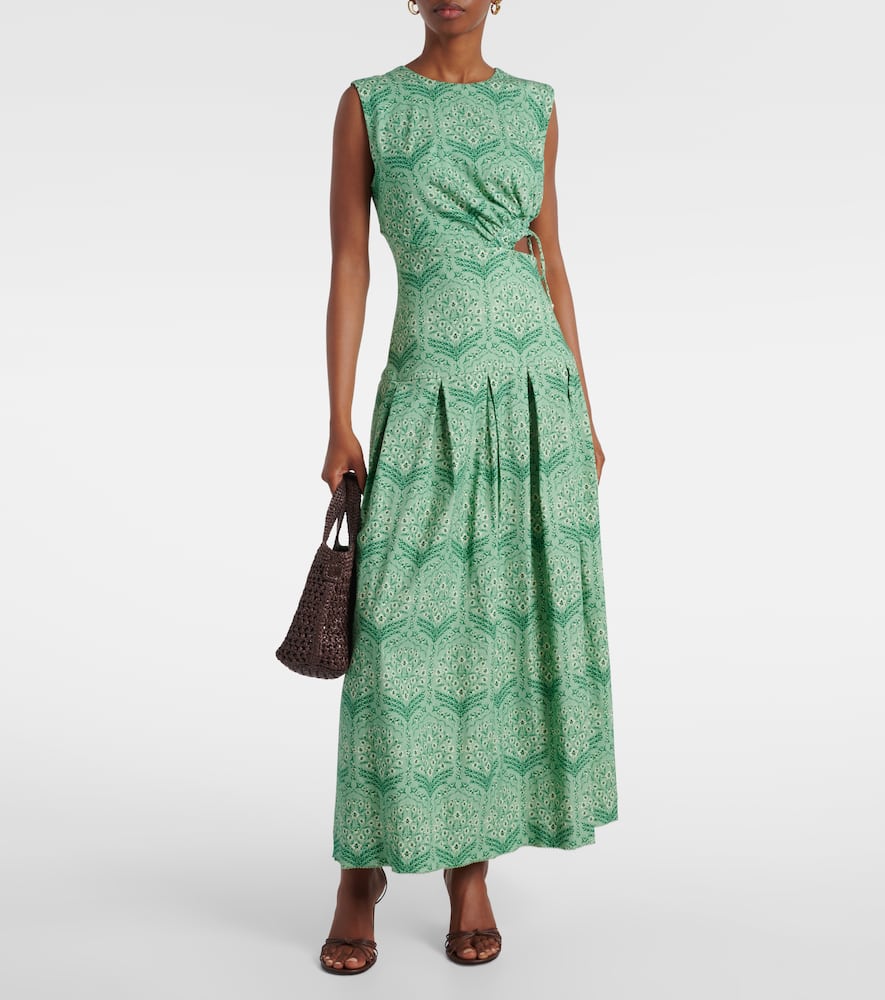 Otoño printed cotton-blend maxi dress