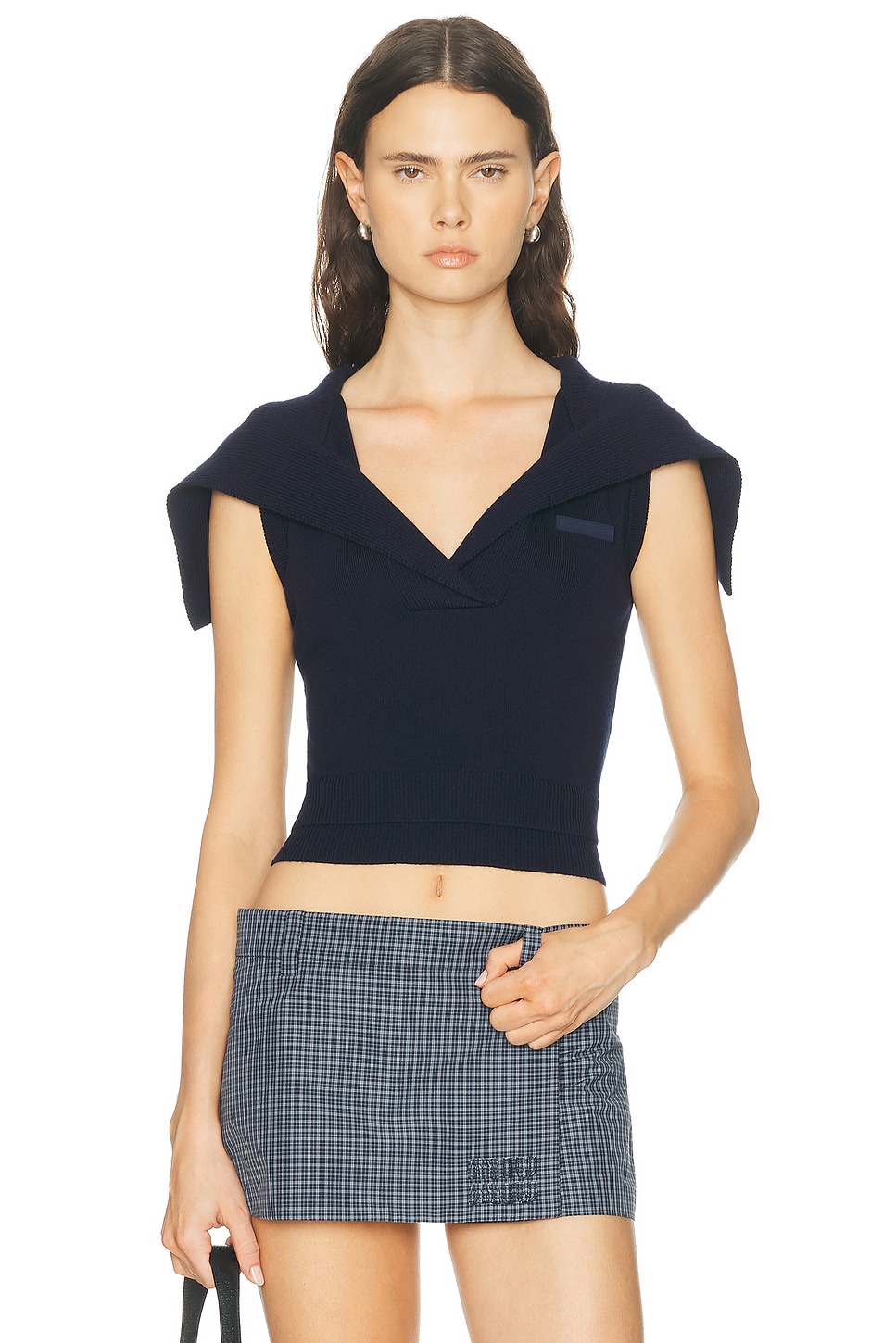 Monse Double Sailor Collar Sweater Vest in Midnight - Navy. M also in L