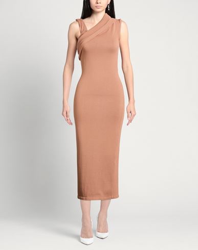 Woman Maxi dress Light brown Size 2 Viscose, Polyester