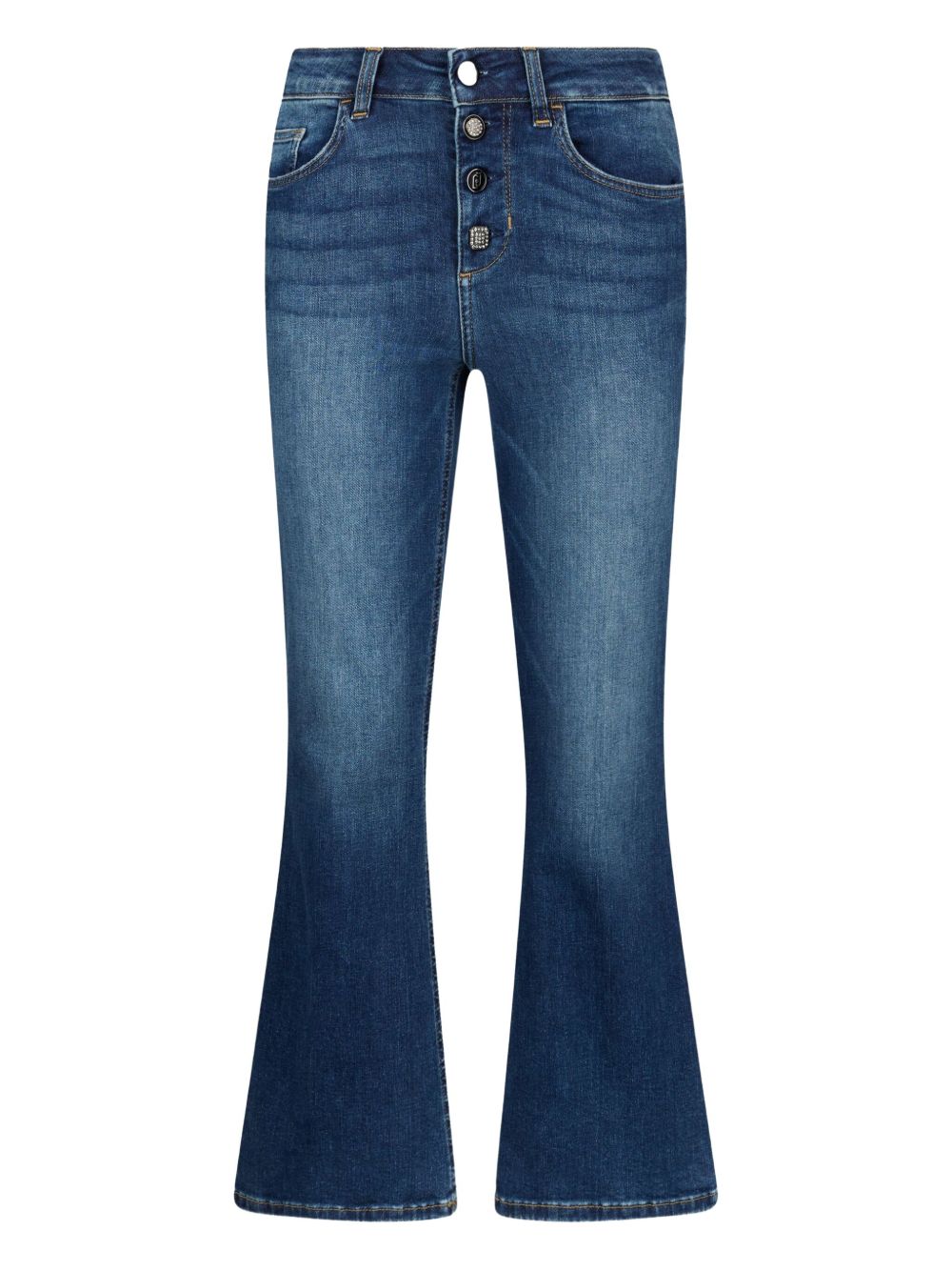 Jewelled-buttons jeans - Blue