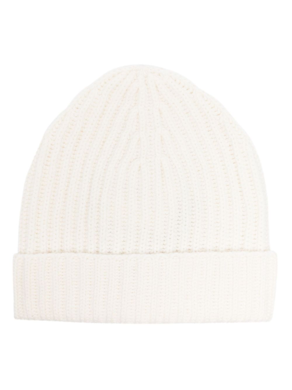 Ribbed-knit cashmere beanie - White