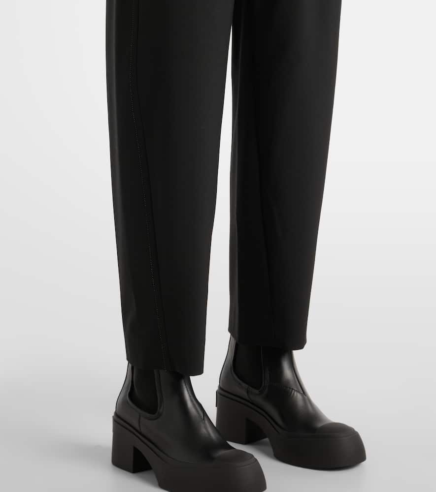 High-rise tapered pants