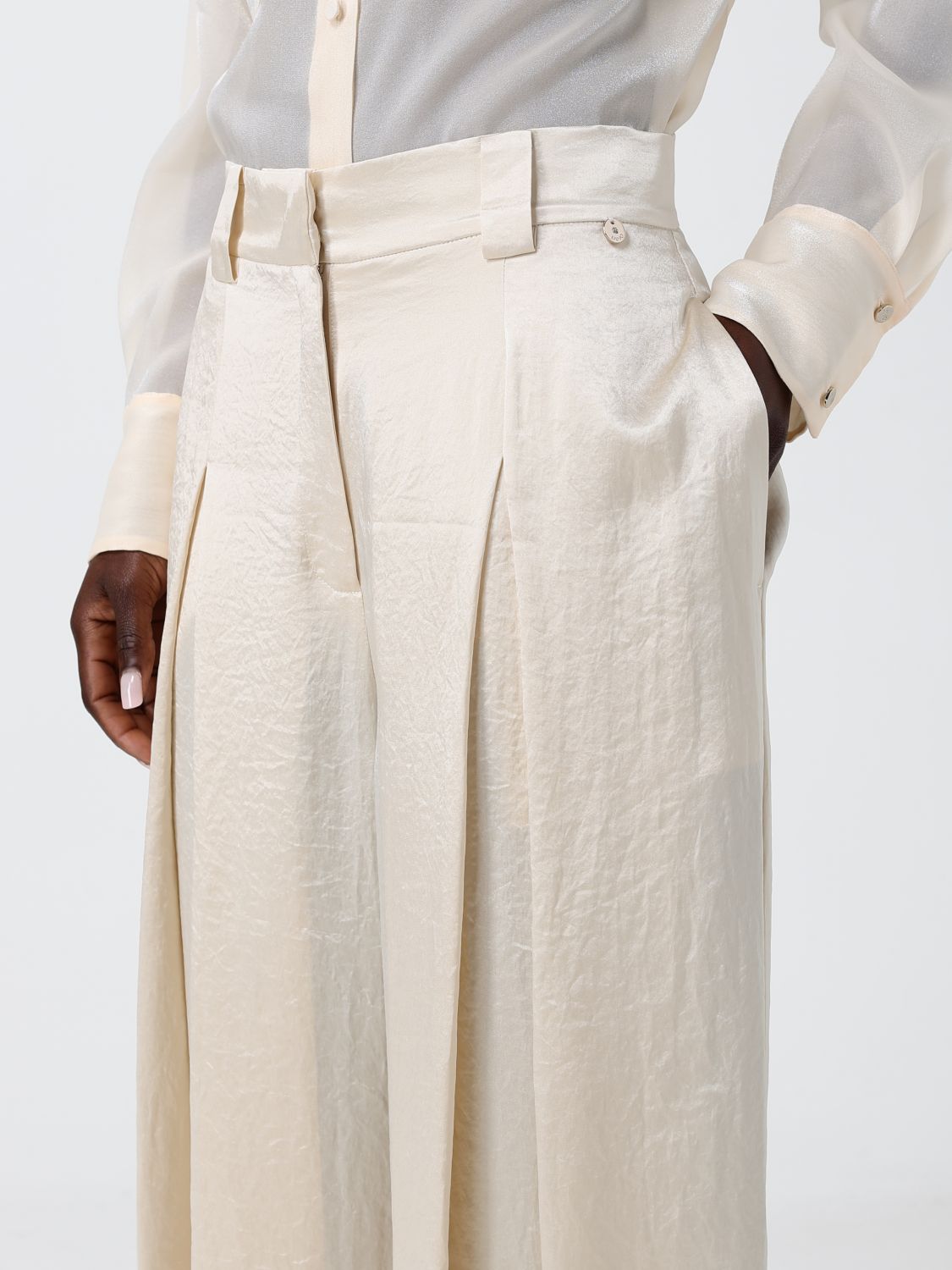 Pants Woman color Cream