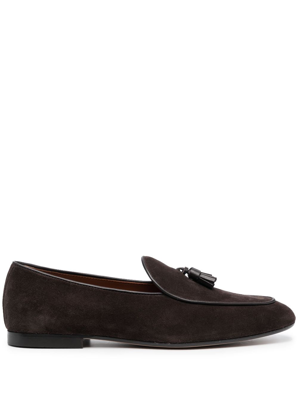 Tassel-detail suede loafers - Brown