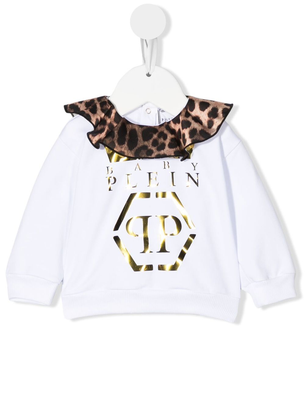 Ruffle-collar sweatshirt - White