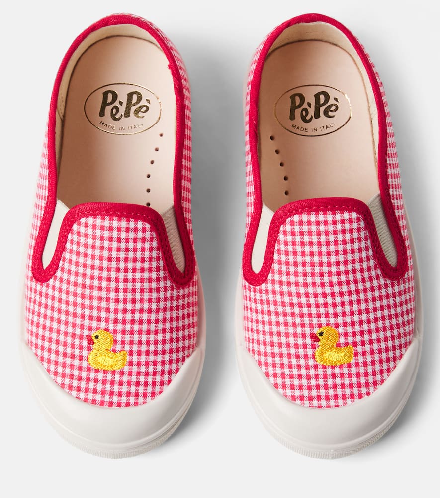 PèPè Checked embroidered slip-on sneakers