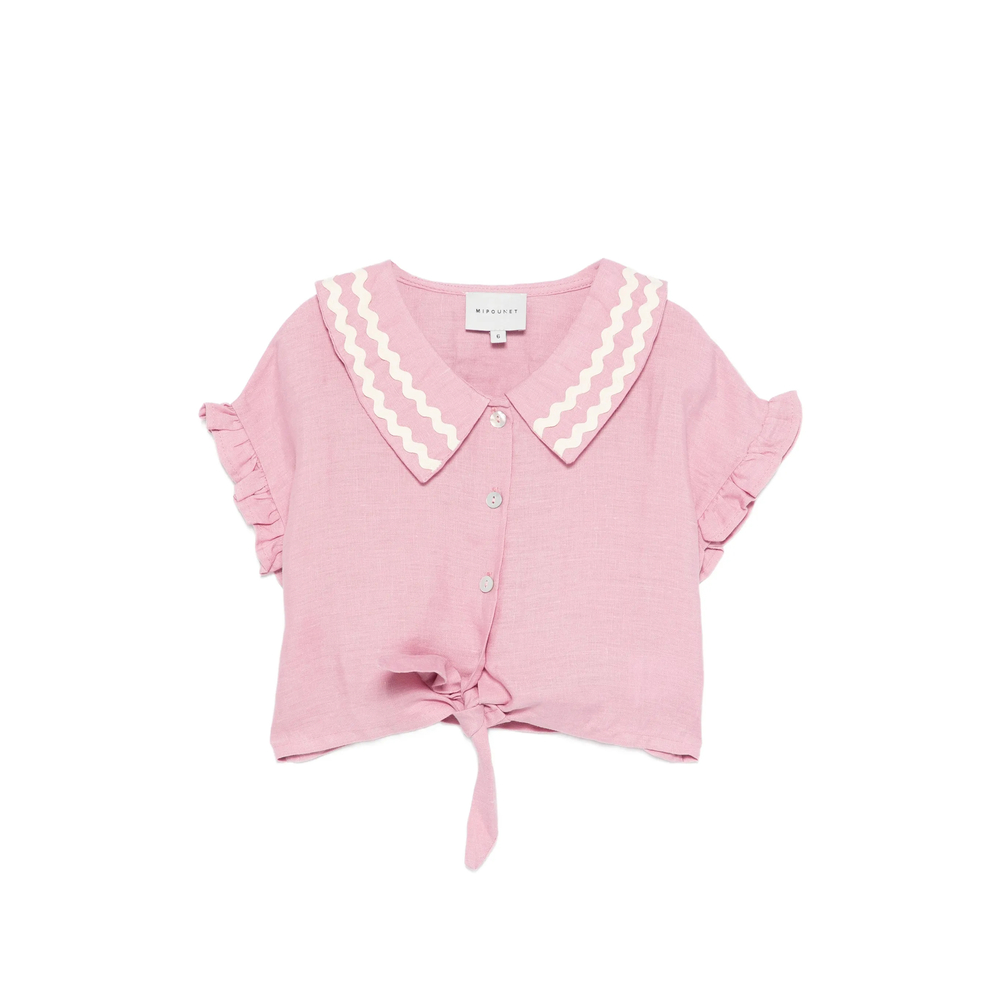 Ruffled Peter Pan Collar Shirt