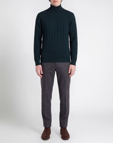 Man Turtleneck Dark green Size 44 Wool