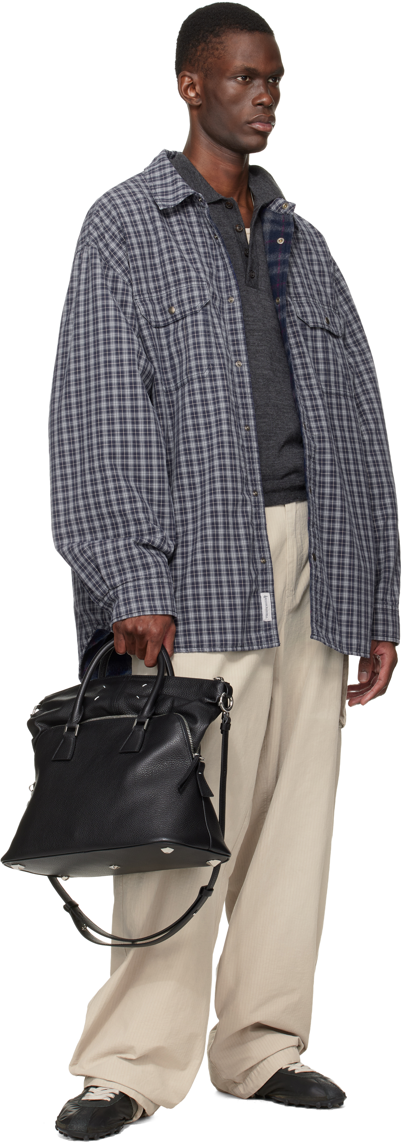 Beige Cotton-Blend Cargo Pants