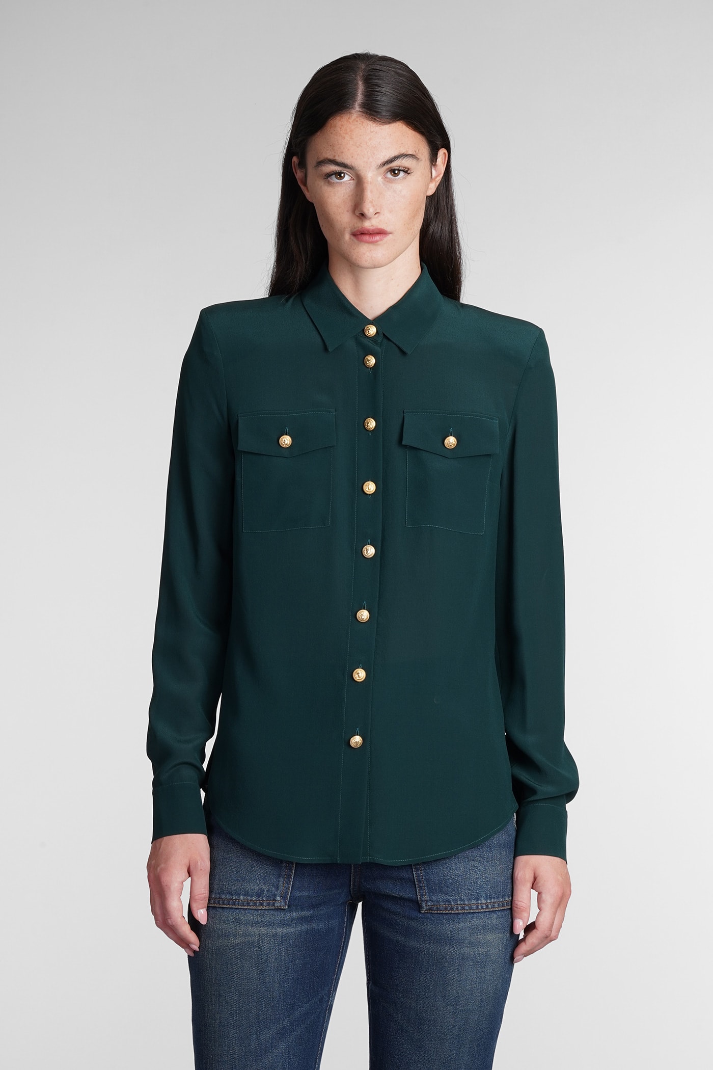 Shirt In Green Silk