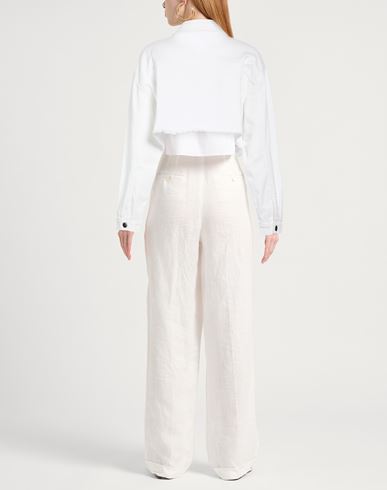 Woman Denim outerwear Ivory Size 28 Cotton, Elastane