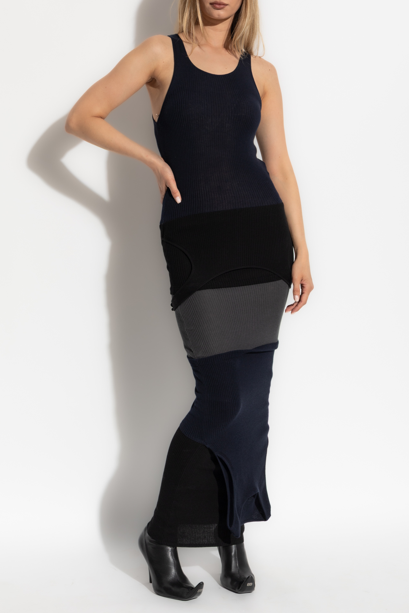 Ribbed Bodycon Dress, Women's, Black