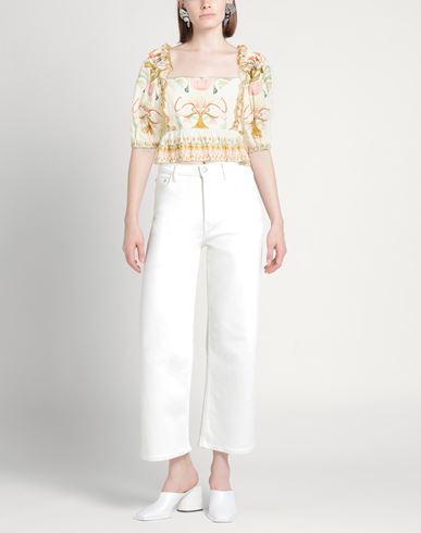 Woman Top Ivory Size 4 Cotton