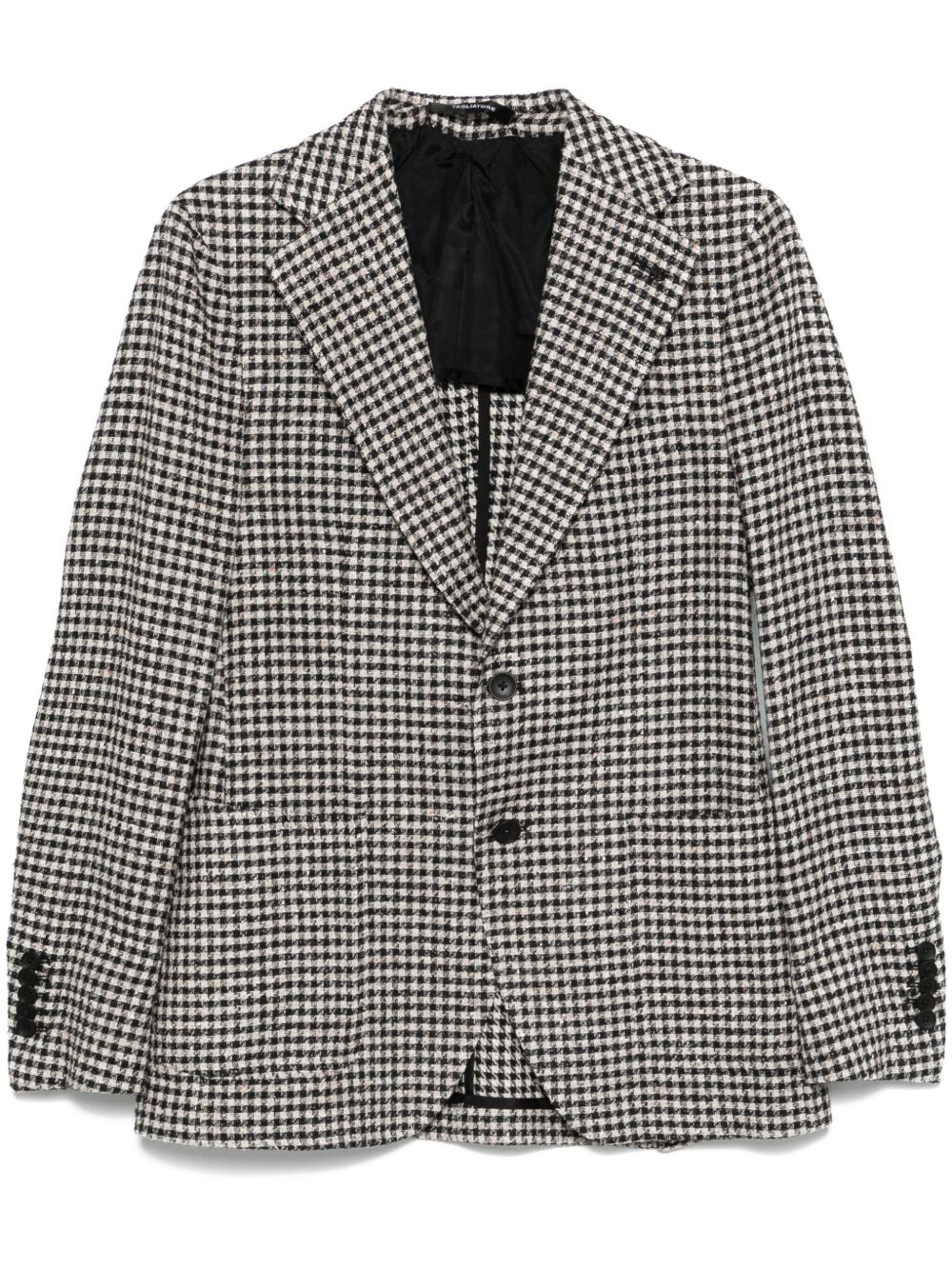Gingham check-pattern blazer - Black
